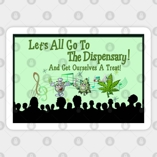 Let's All Go To The Dispensary alternate Sticker by The Curious Cabinet